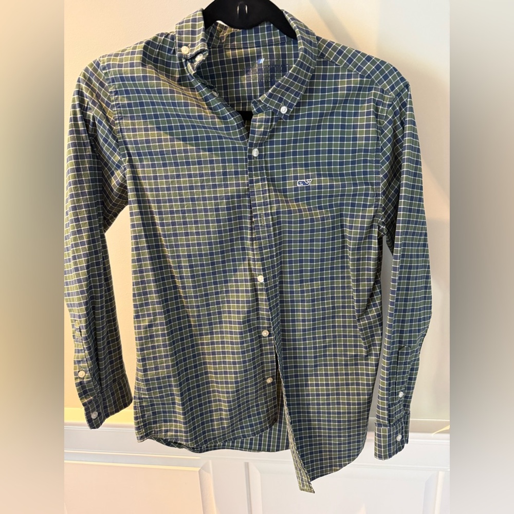 Boys blue and Green Checkered Shirt